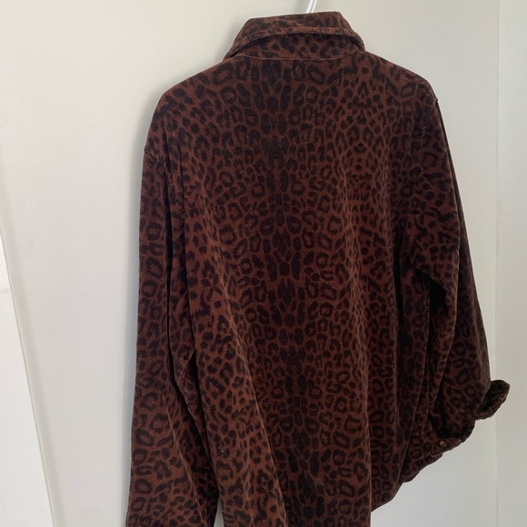 Vintage leopard-print corduroy button down - Picture 2 of 6